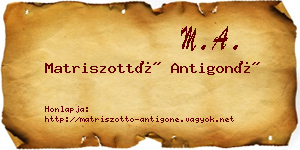 Matriszottó Antigoné névjegykártya